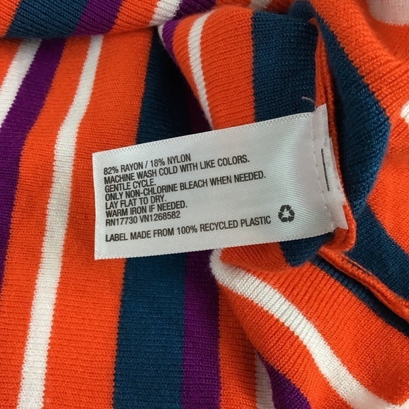 Victor Glemaud Target Orange Vertical Stripe Crop Mock Turtleneck Sweater | L - Picture 11 of 12